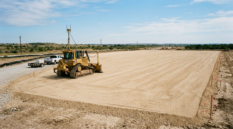 Finished commercial pad grade in Harris County